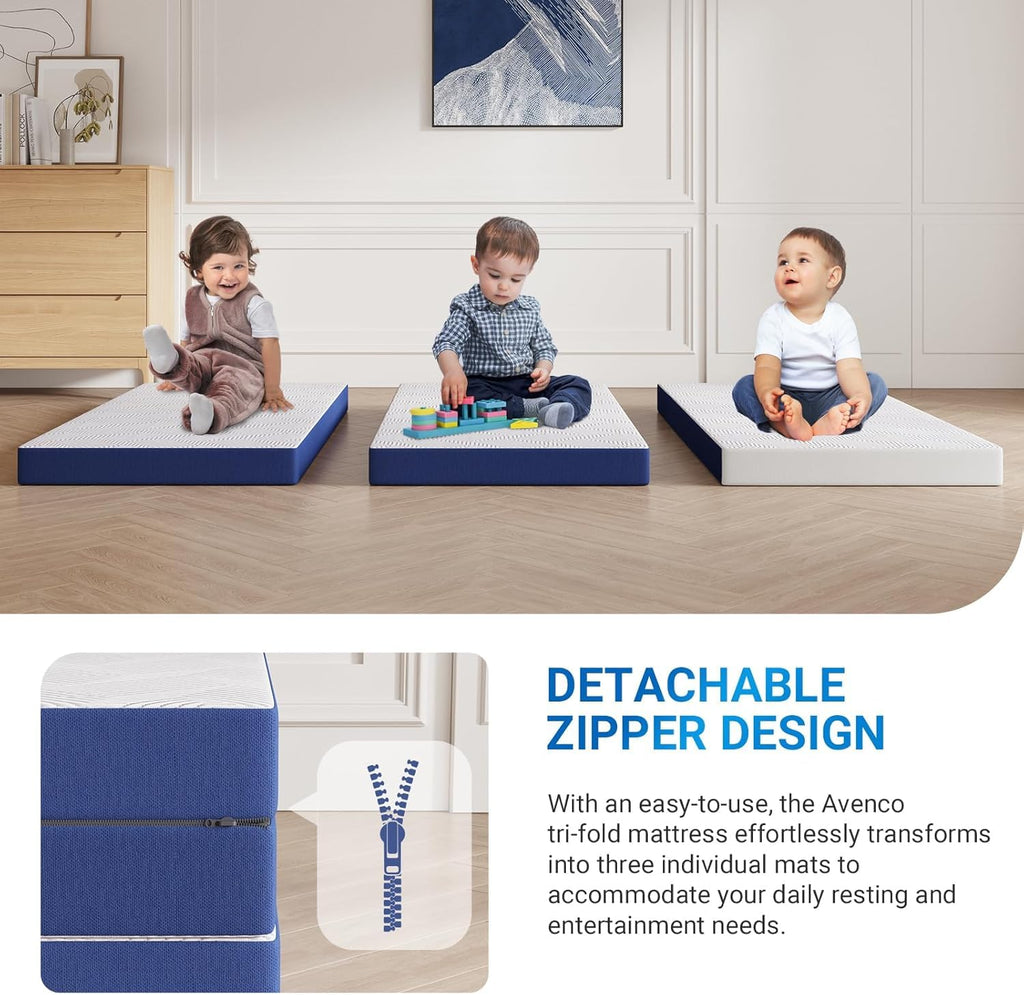 4 Inch Tri-Fold Memory Foam Mattress Topper Q9033
