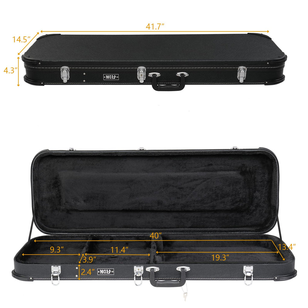 Black Electric Guitar Wood Hard Case with Handle G70298