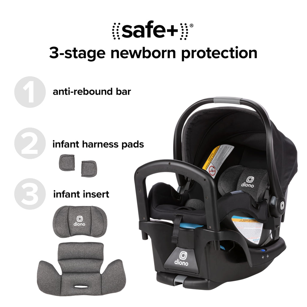 Infant Car Seat and Base, Rear-Facing 4-30lbs, Black D6522