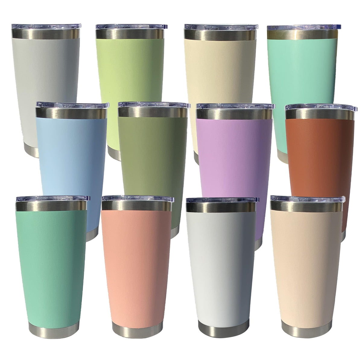 20oz Insulated Stainless Steel Tumblers with Lid and Straw Z117064