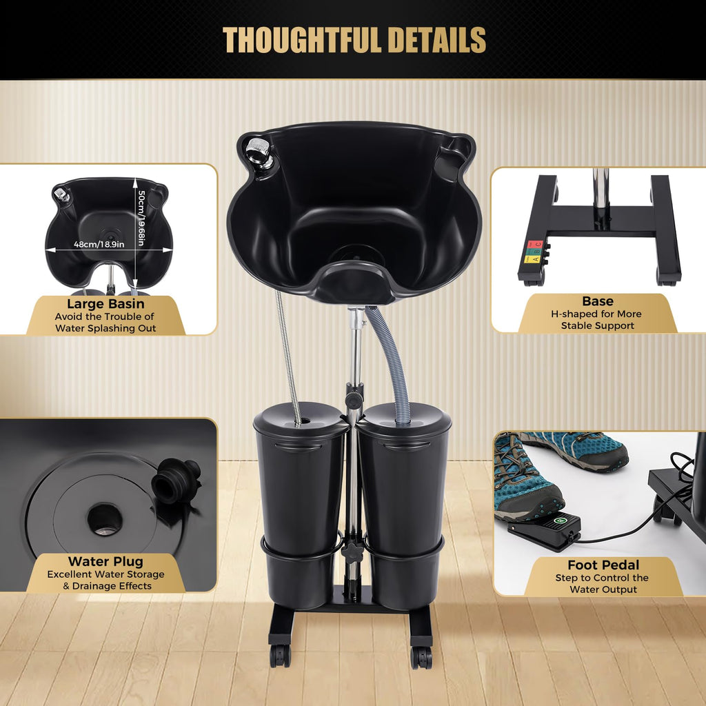 Portable Plastic Shampoo Unit with Electric Pump Q1832