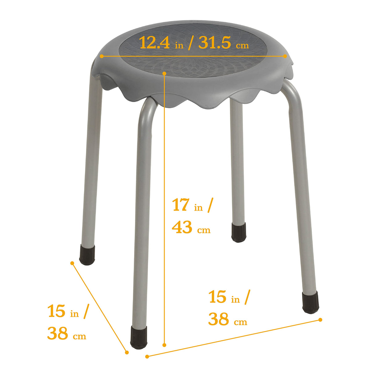Grey 8-Piece Stackable Stool Seating Set R725