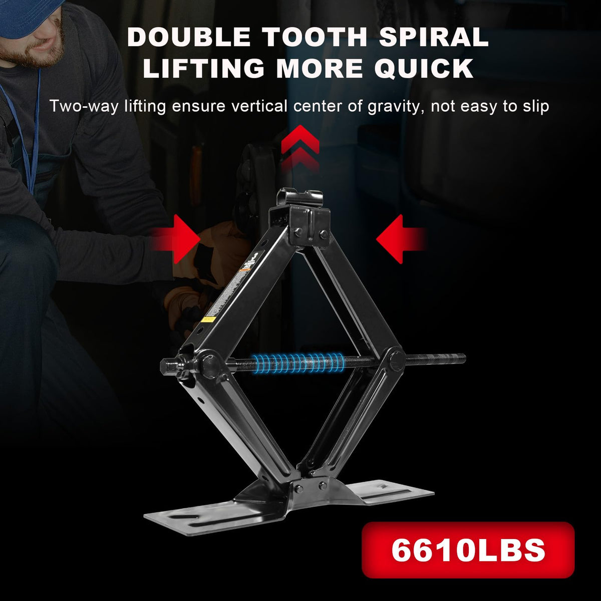 3 Ton Scissor Car Jack with Lug Wrench M983