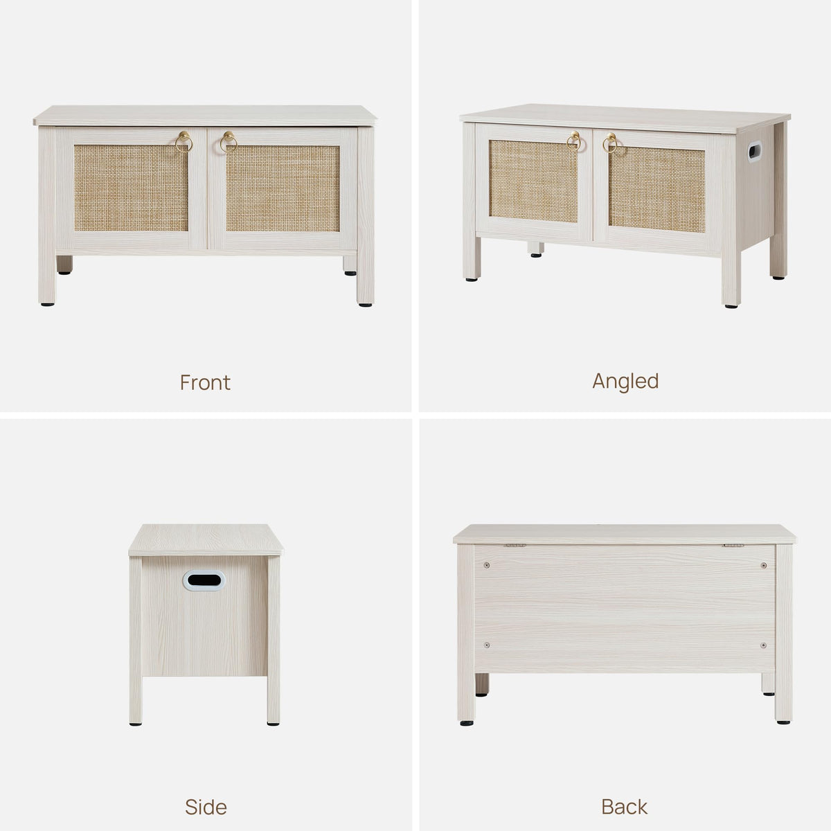 Rattan Storage Bench with 2 Safety Hinges T3071