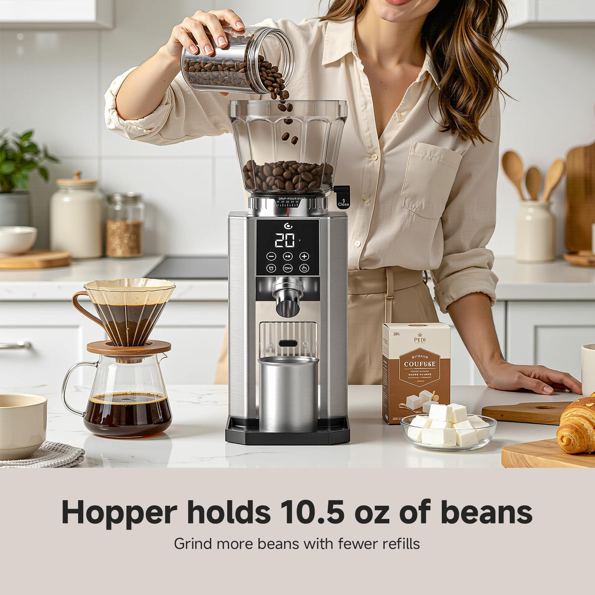 Conical Burr Coffee Grinder with 45 Grind Settings T803