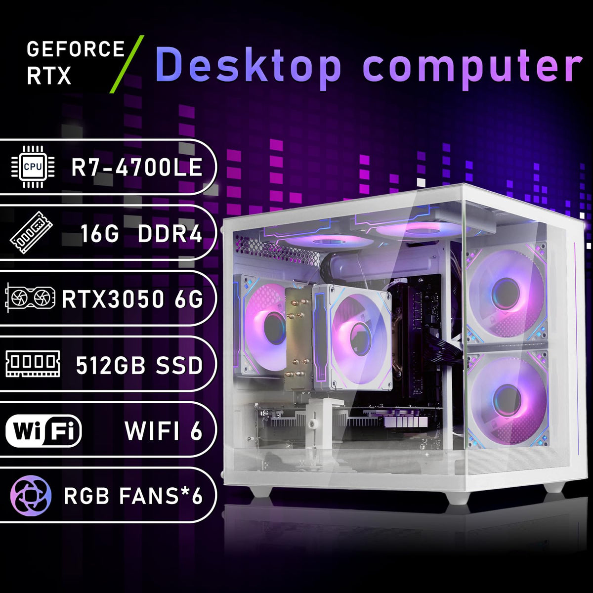 White Prebuilt Gaming PC Desktop Computer Q20255