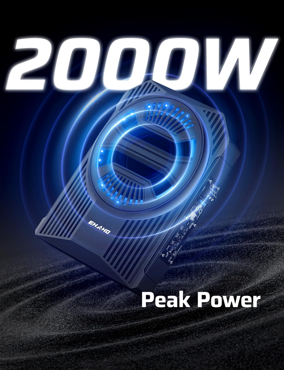 10" 2000W Underseat Car Subwoofer with RGB Lights Y3675