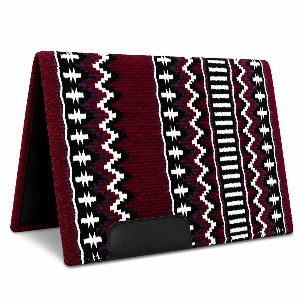 Burgundy Black White Tribal Horse Saddle Pad K619860