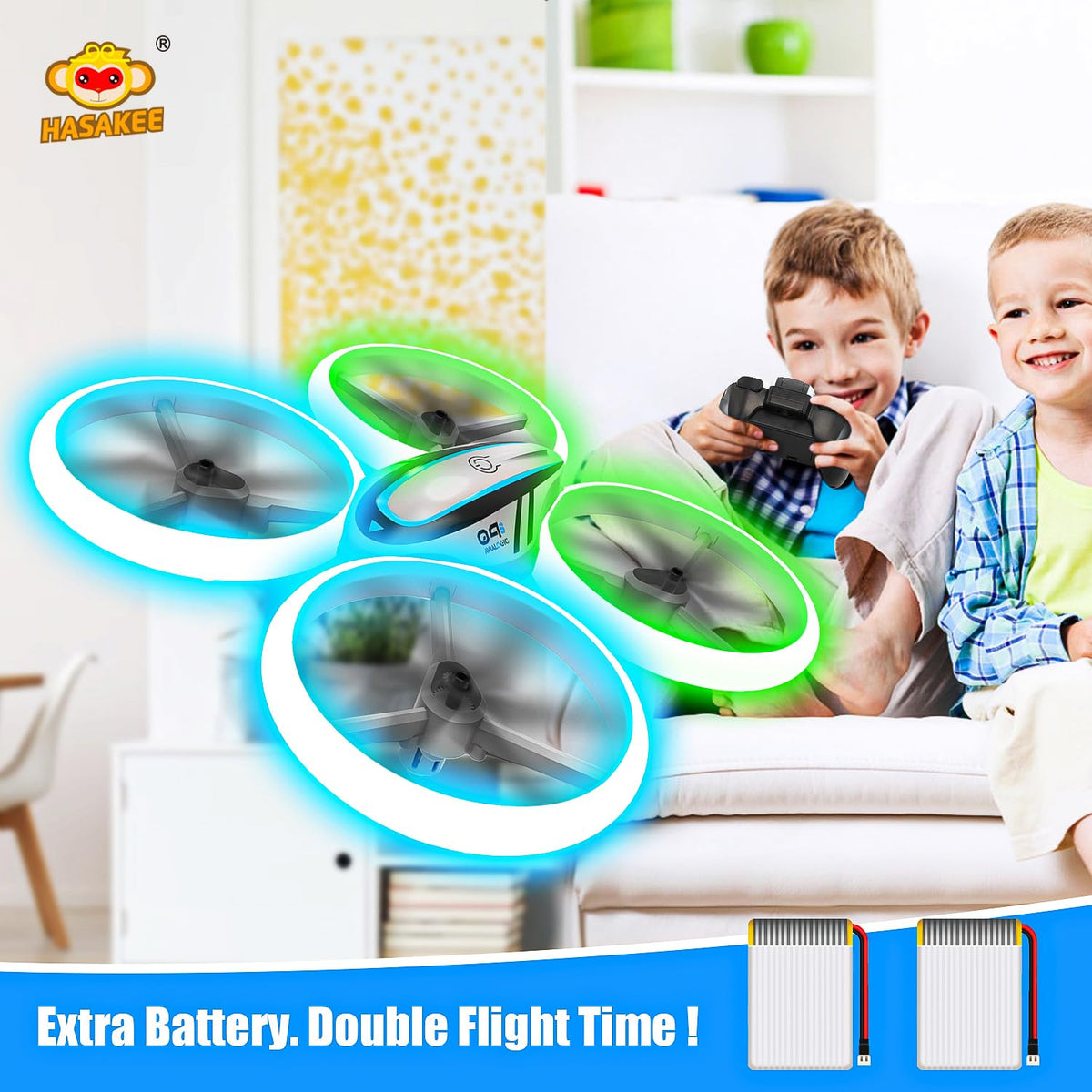 RC Drone with Altitude Hold and Headless Mode, 2 Batteries and Remote Control Y896114