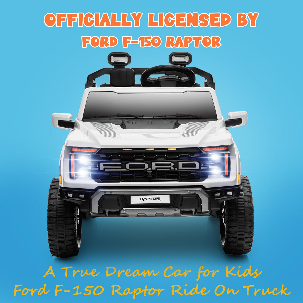 White 24V 2 Seater Kids Ride on Truck with Parent Remote Control E847883