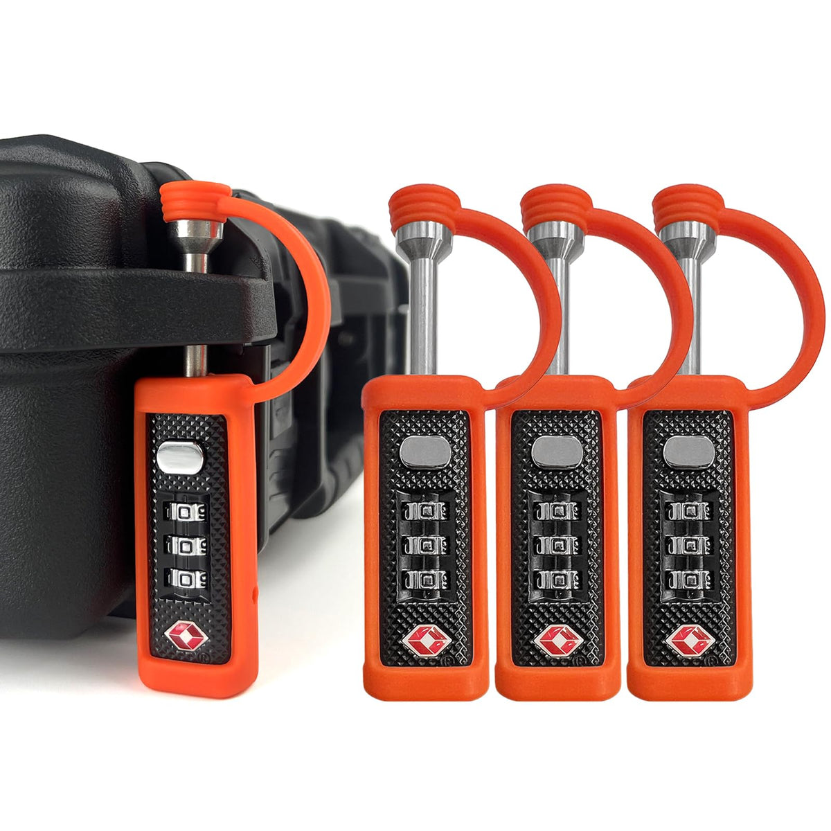 Orange 4-Pack 3-Dial Combo Lock B323192