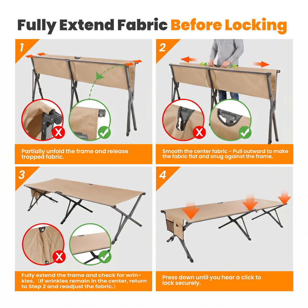 Heavy Duty 31.5'' Wide Folding Camping Cot T9400
