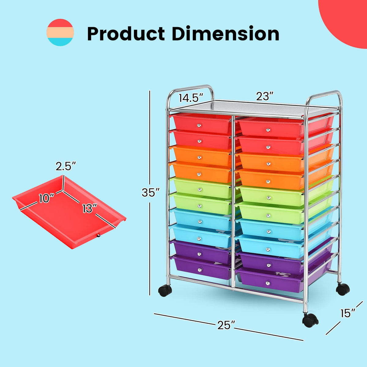 12 Drawer Rolling Storage Cart P71116