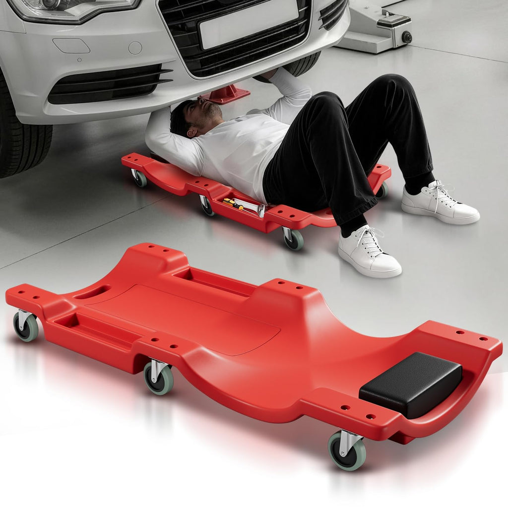 40 in Low-Profile Rolling Mechanic Creeper, Red G6597