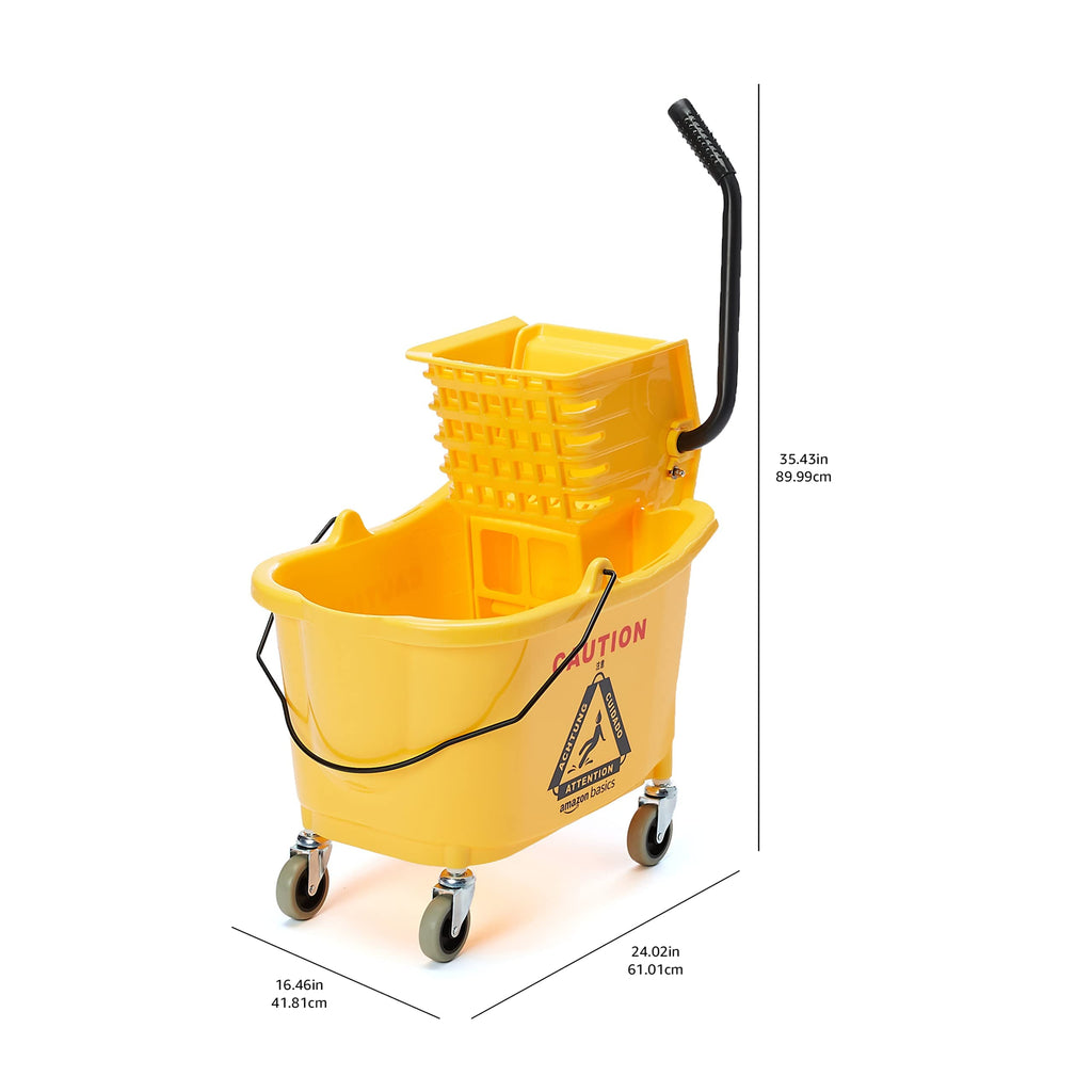 Yellow 35-Quart Mop Bucket on Wheels H8469