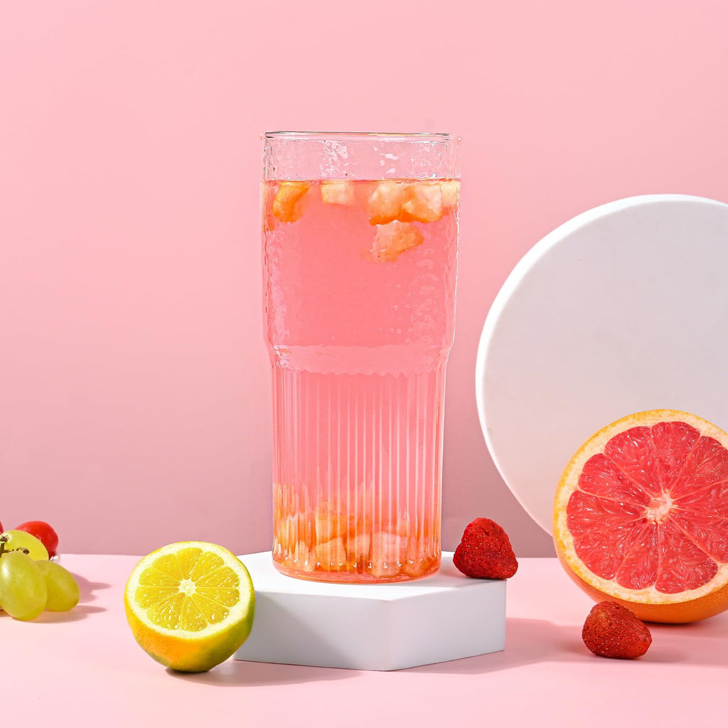 20 oz Glass Cups with Lids and Straws W4153