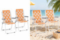 Webbed Foldable Metal Patio Chairs Set of 2 B8310