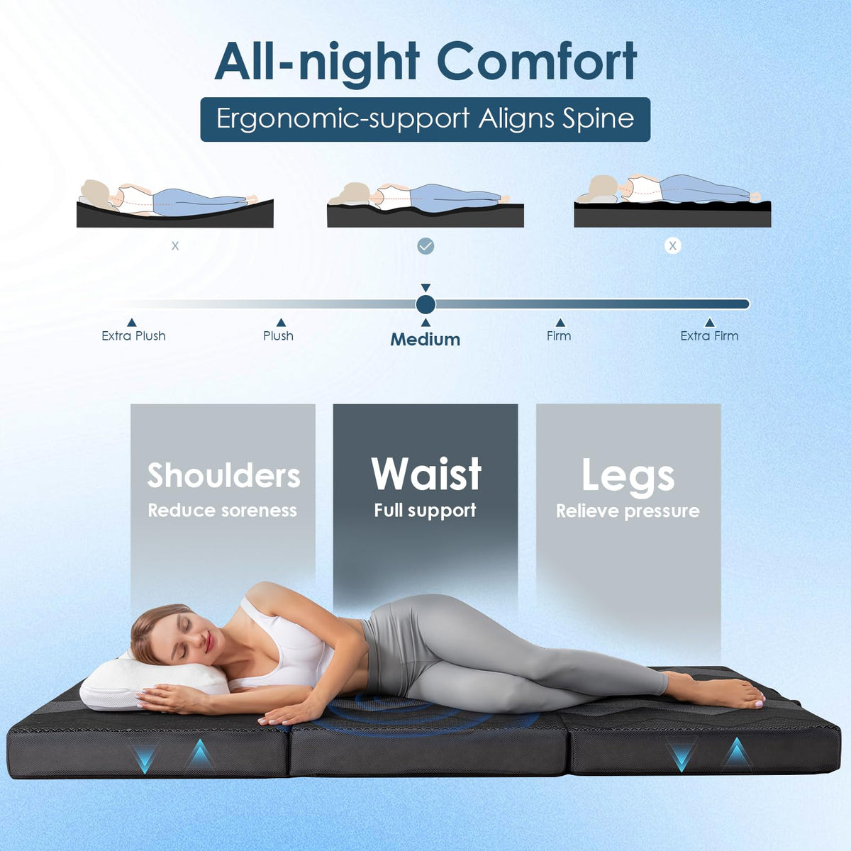 Foldable Memory Foam 6 inch Queen Mattress D113