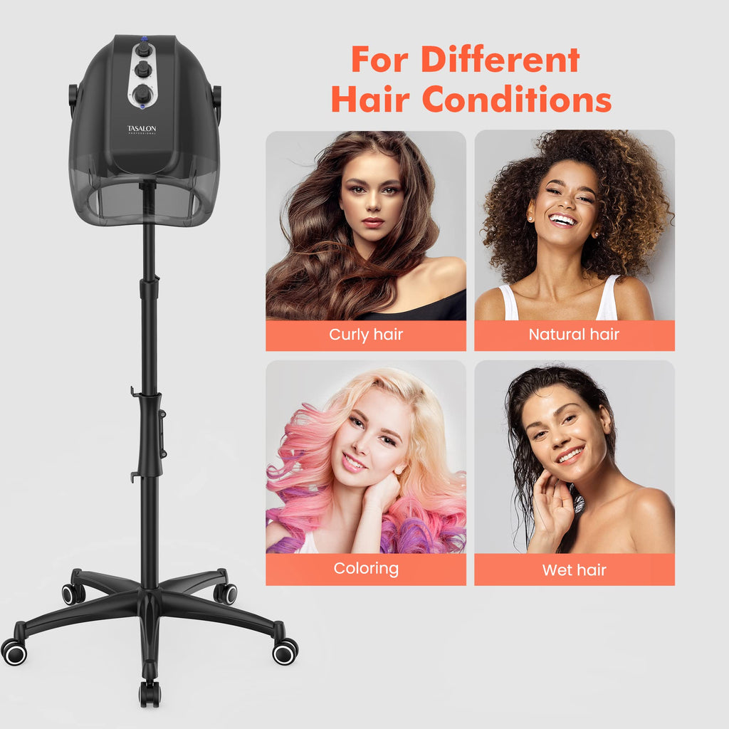 Gray Ionic Hooded Hair Dryer with 3 Temperature Settings P228304
