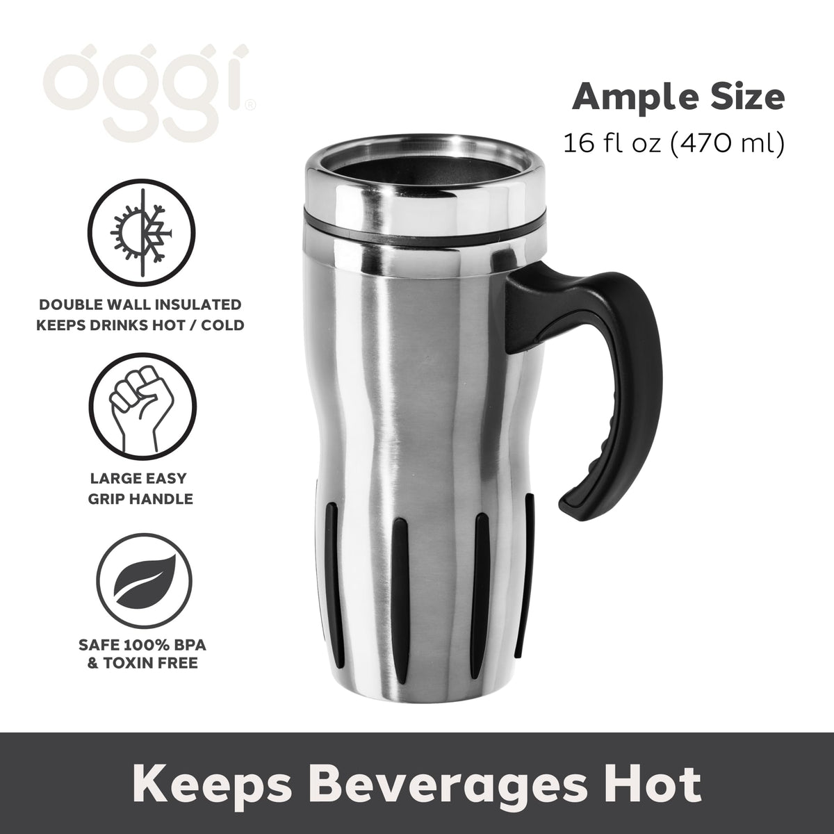 Stainless Steel Thermal Travel Mug 16oz S4254