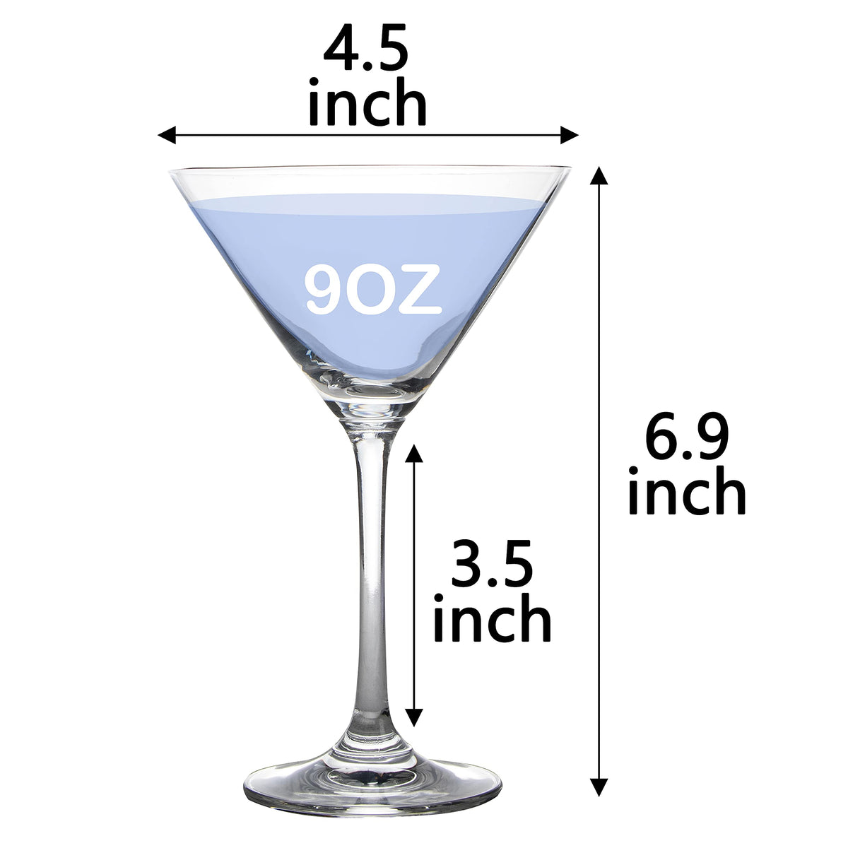 Clear 9 Ounce Set of 4 Martini Cocktail Glasses E343857