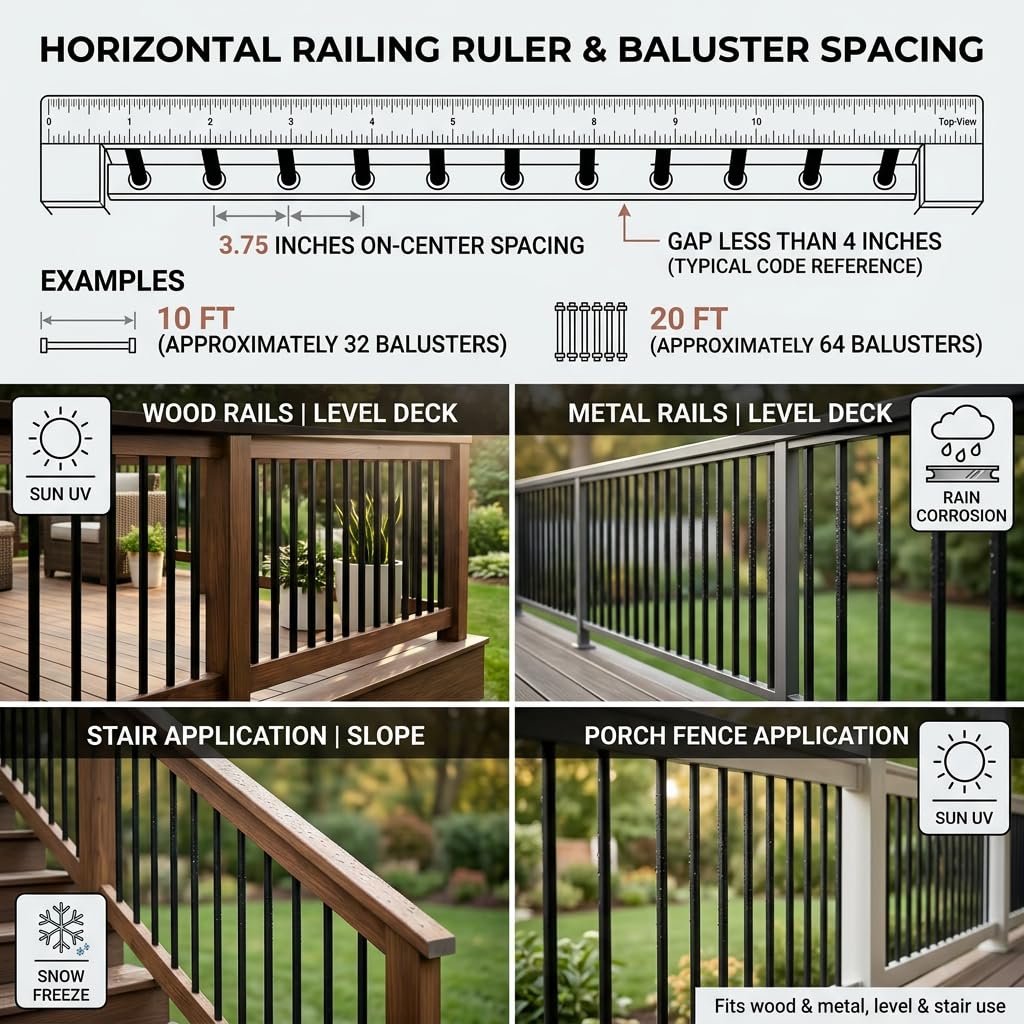 120 Pack 32" Black Aluminum Deck Balusters Y644871