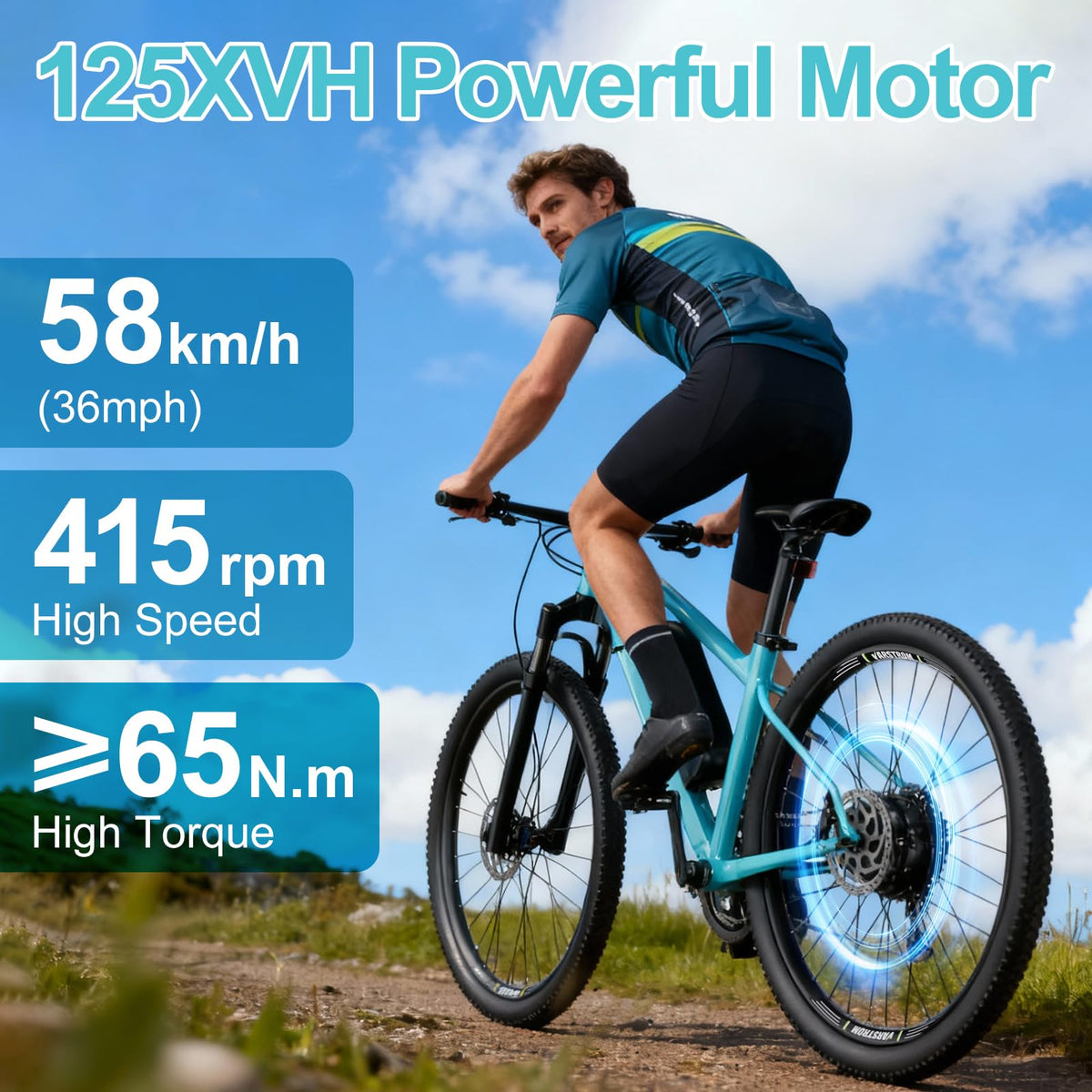 48V 750W Rear Electric Bike Conversion Kit O32004