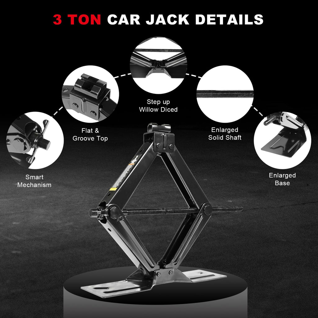 3 Ton Scissor Car Jack with Lug Wrench M983