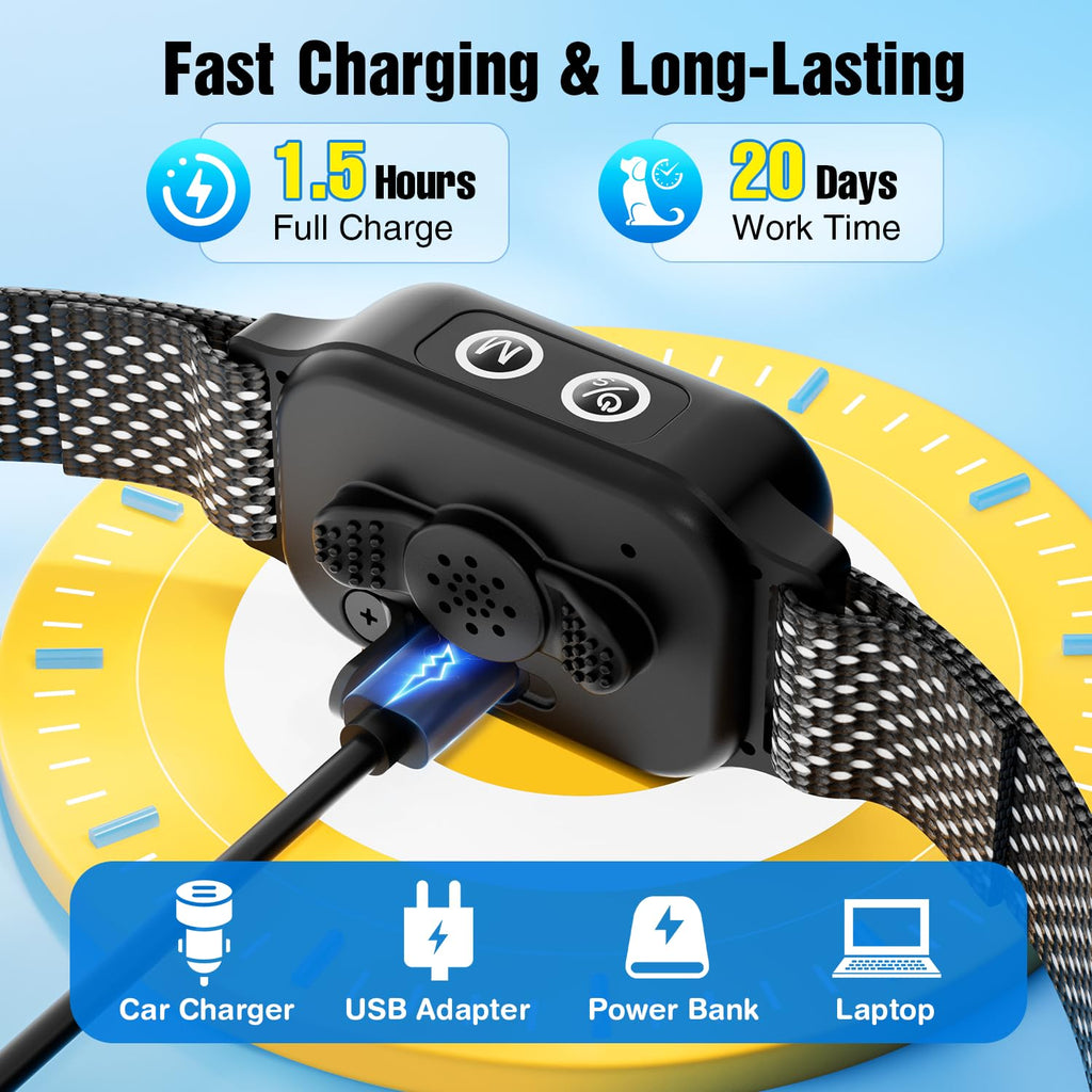 2 Pack Rechargeable Dog Bark Collar with Beep Vibration U563