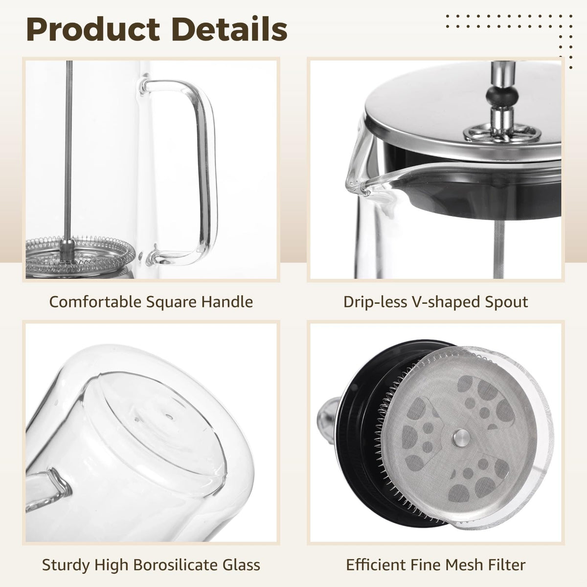 33.8 Oz Insulated Double Wall Tea Maker with Fine Mesh Filter O455239