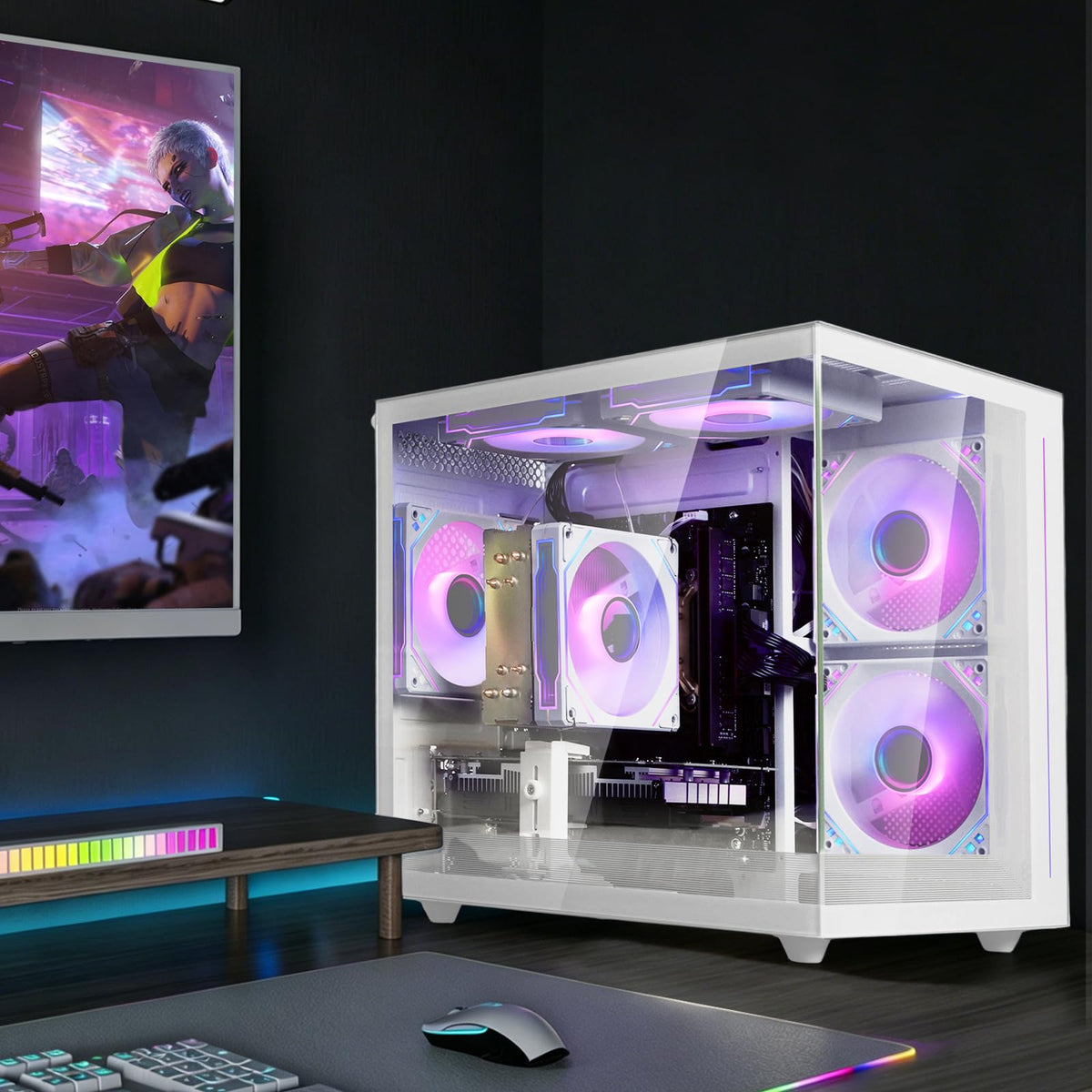 White Prebuilt Gaming PC Desktop Computer Q20255