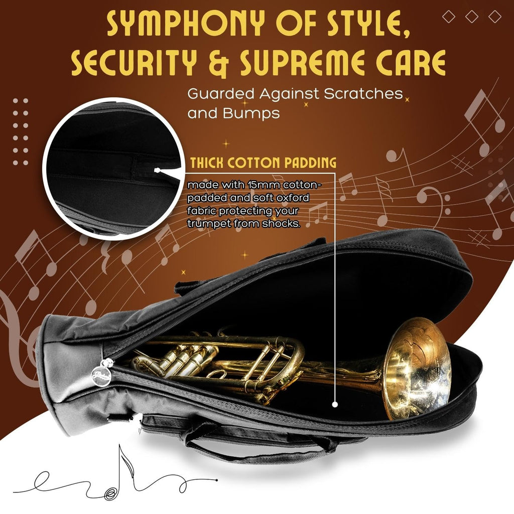 Cotton Padded Black Trumpet Bag with Adjustable Shoulder Strap Z6624