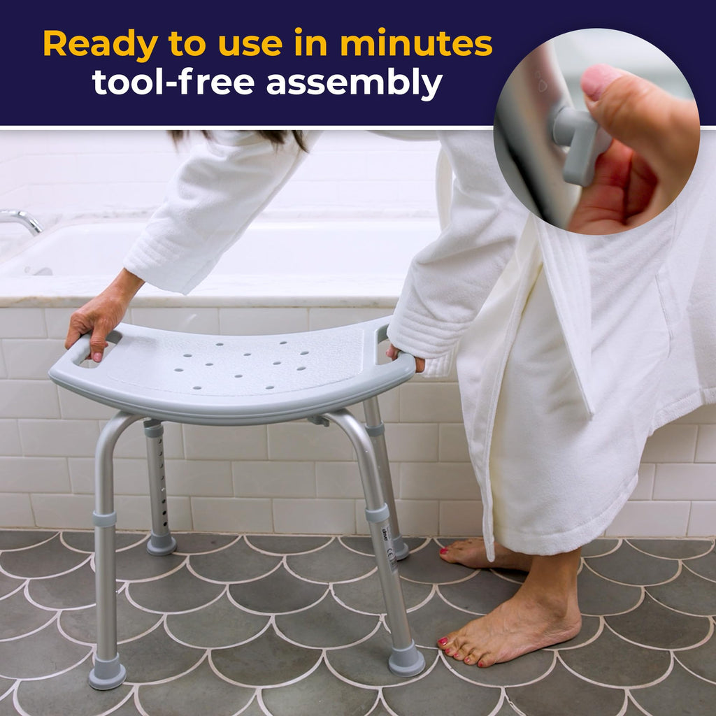 Adjustable Non-Slip Aluminum Shower and Bath Chair K693