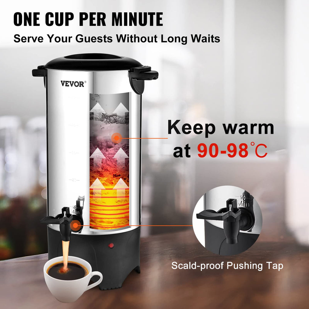 50 Cups Stainless Steel Commercial Coffee Urn U517671