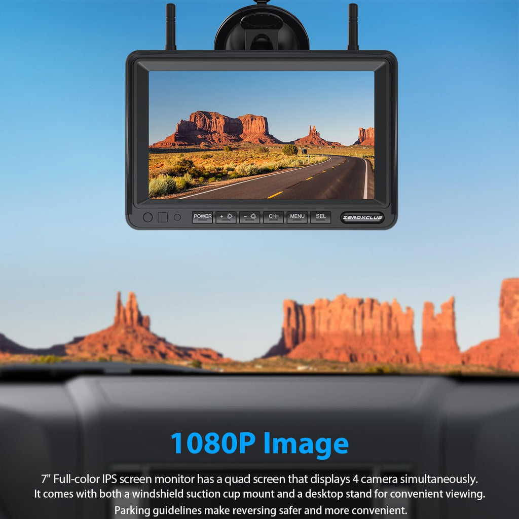 1080P 7" Wireless RV Backup Camera System with DVR Monitor O112349