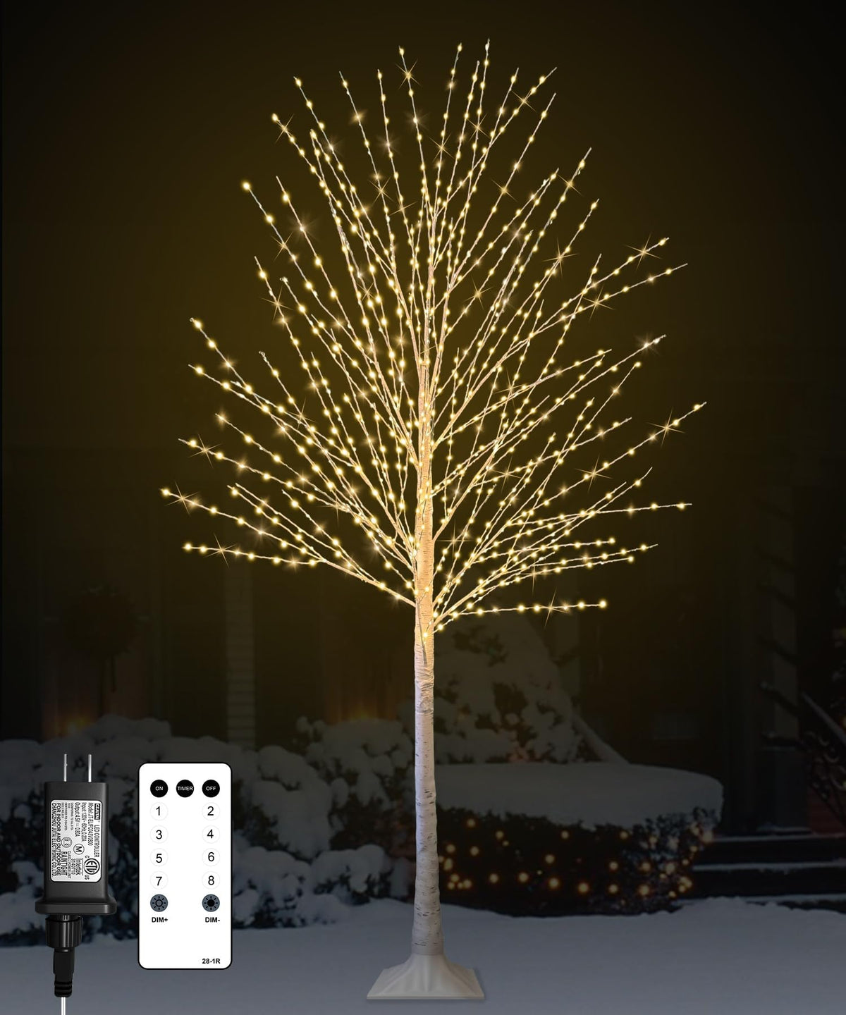 6FT Lighted Birch Tree with 880 LED Lights L67901