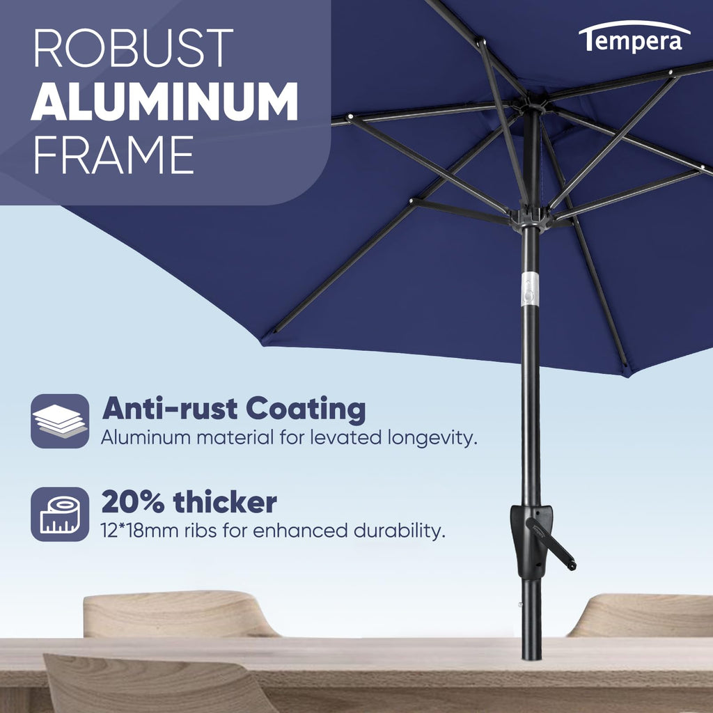 Patio Market Outdoor Table Umbrella with Push Button Tilt and Crank B854893
