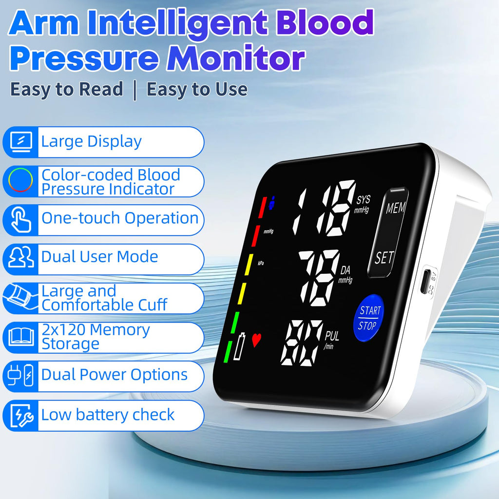 Automatic Upper Arm Blood Pressure Monitor with 2 Size Cuffs A88337