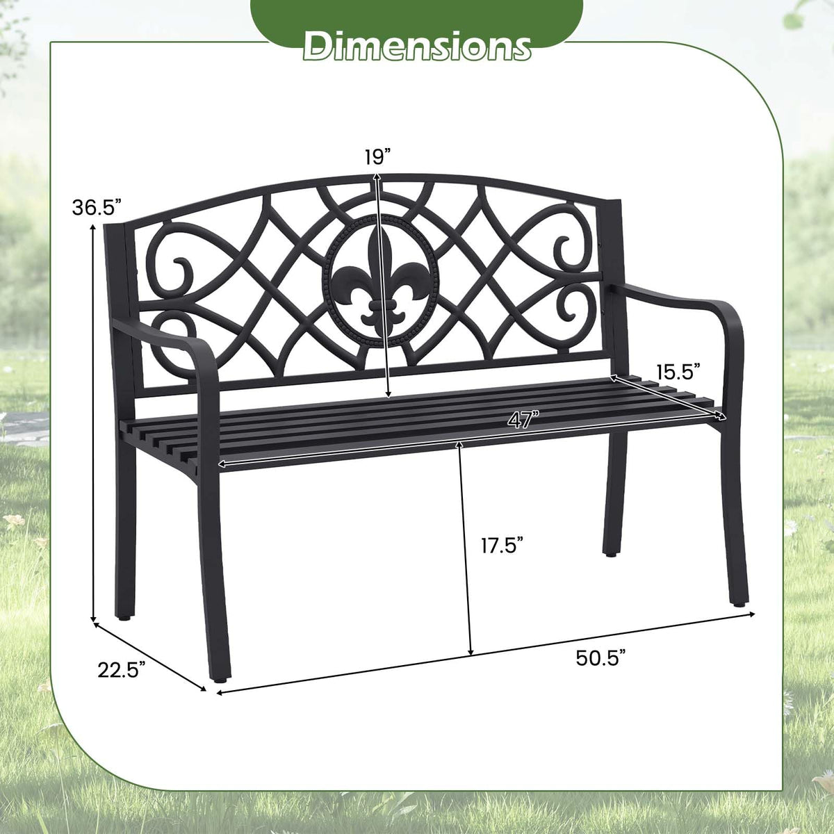 Metal Outdoor Bench G426