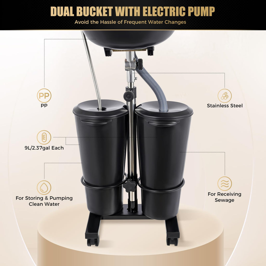 Portable Plastic Shampoo Unit with Electric Pump Q1832