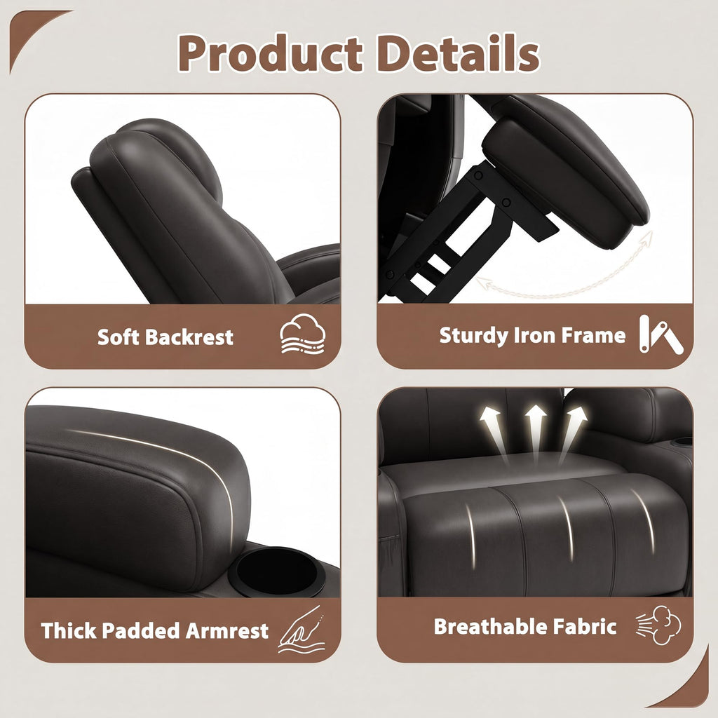 Swivel Rocker Recliner Chair with Vibration Massage R166