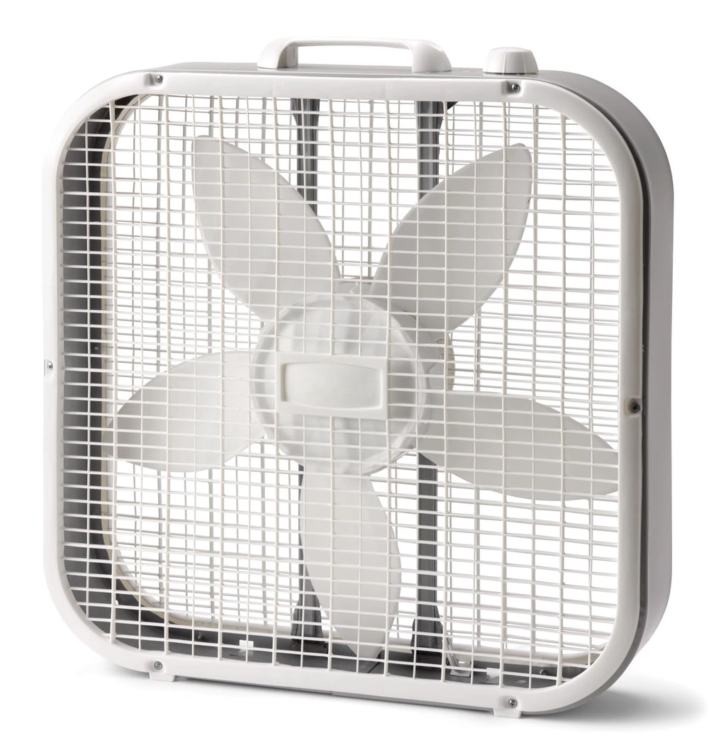20" Weather Resistant Box Fan, 3-Speeds, White Q421