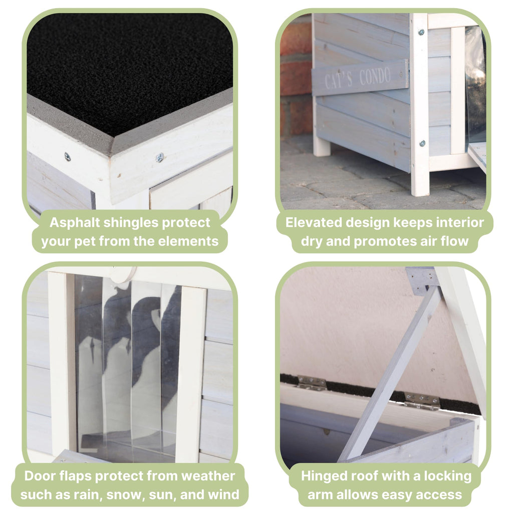 Small Outdoor Cat House with Raised Floor C545519