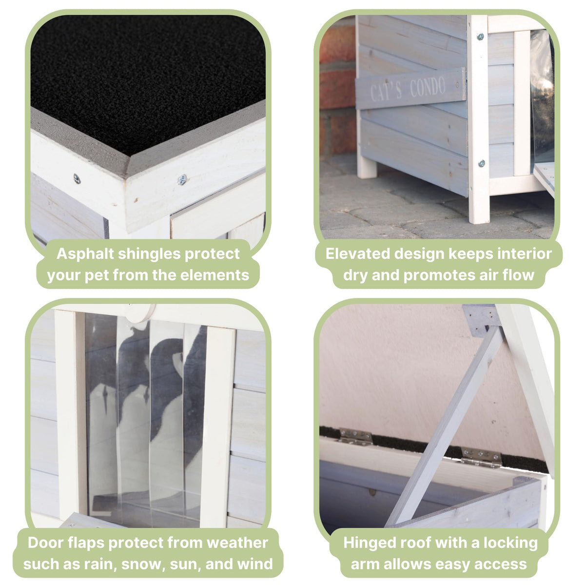 Small Outdoor Cat House with Raised Floor C545519