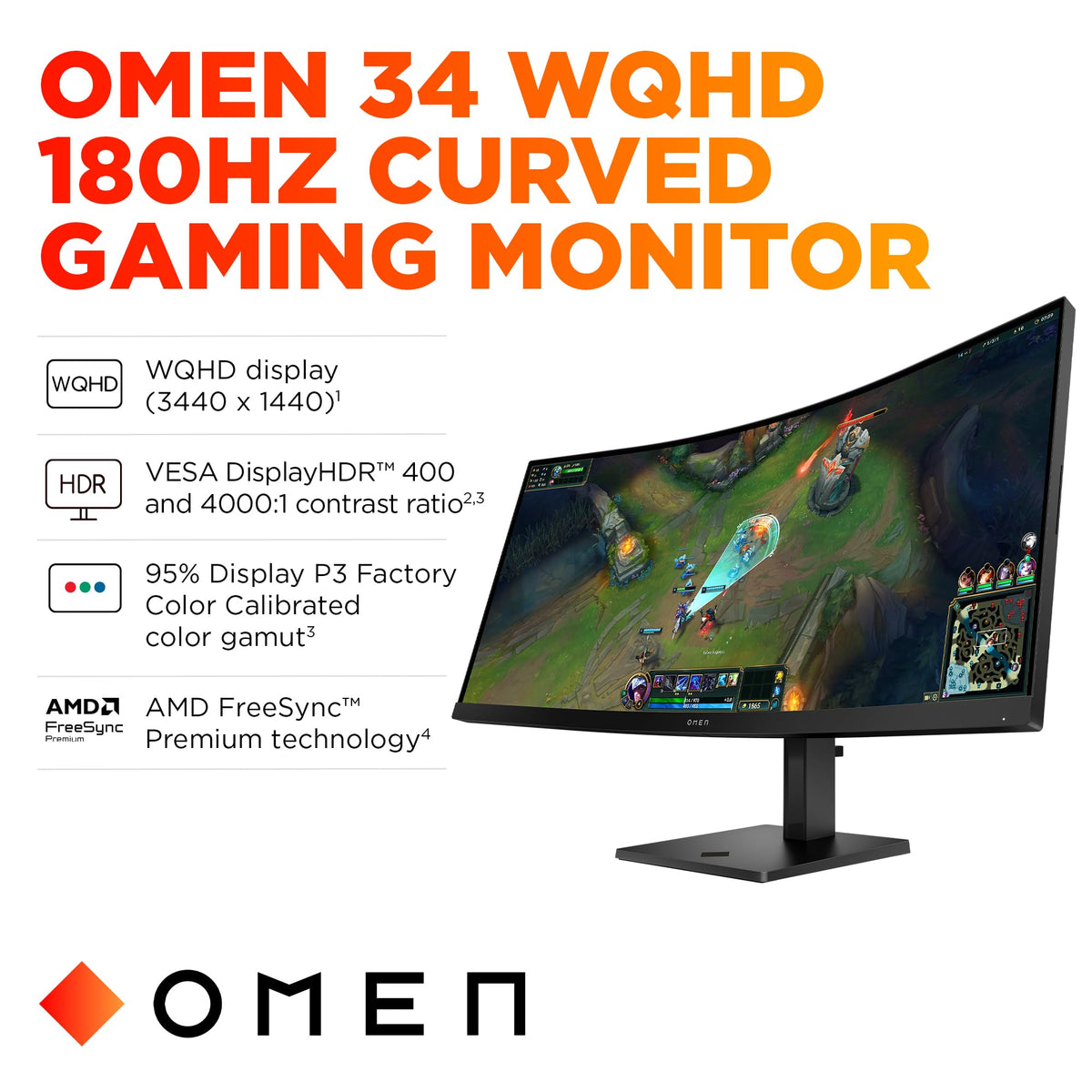 34 inch WQHD 180Hz Curved Gaming Monitor U113