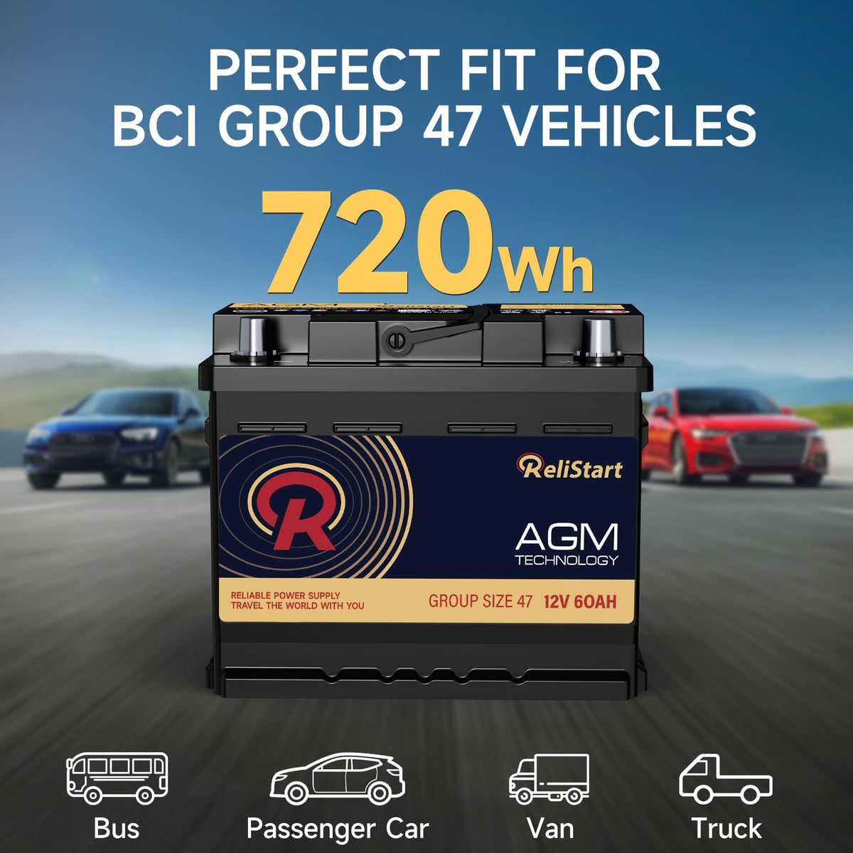 12V 60Ah 680CCA Automotive Battery X348