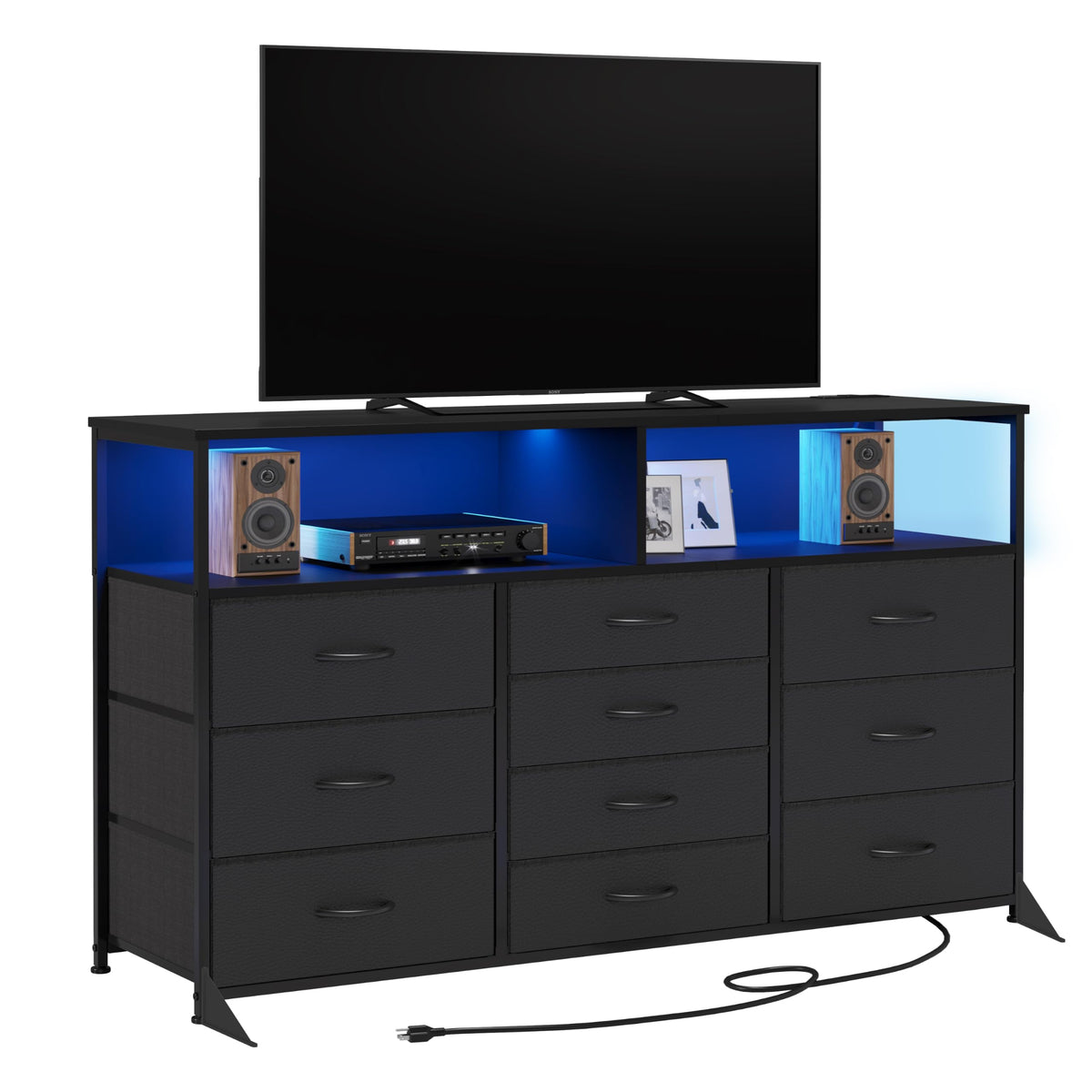 55" W 10 Drawers Dresser with LED M35476