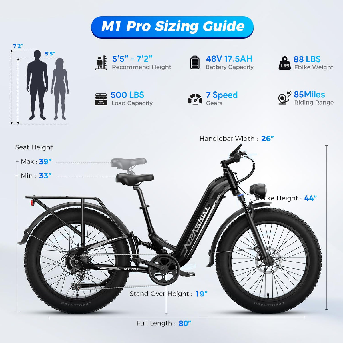 Electric Bike 26 x 4 Fat Tires C8351