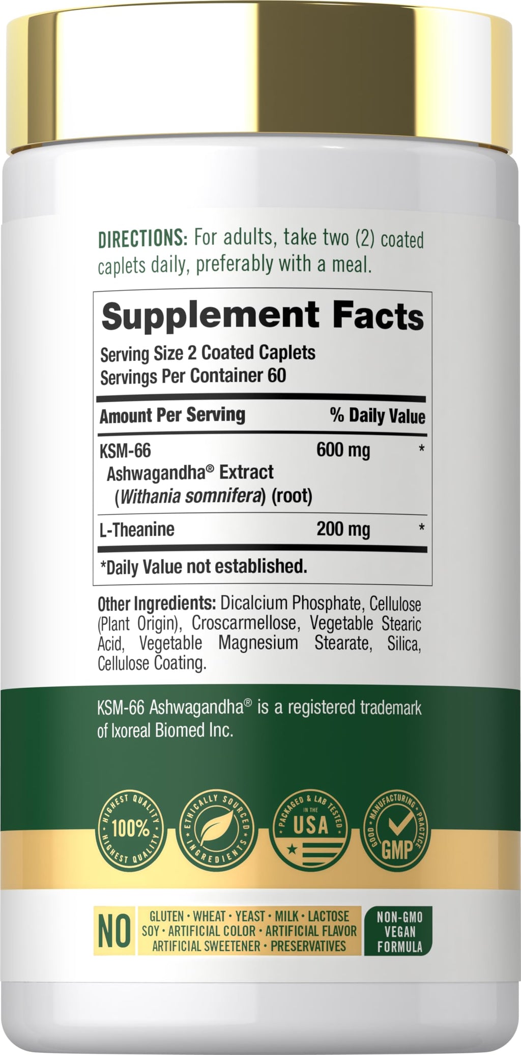 Ashwagandha Root Extract 600mg 120 Vegan Caplets P76829