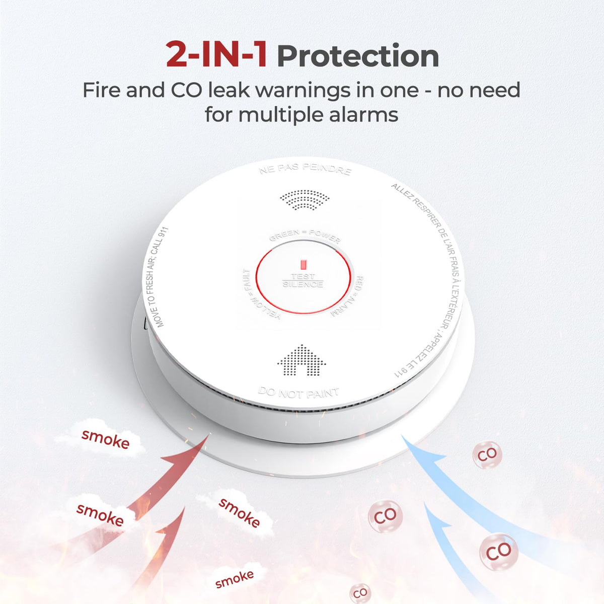 Smoke and Carbon Monoxide Detector Combo 1 Pack K858